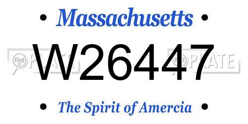 W26447 Massachusetts License Plate