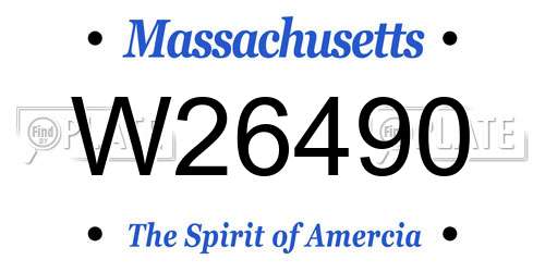 W26490 Massachusetts License Plate