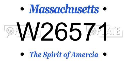 W26571 Massachusetts License Plate