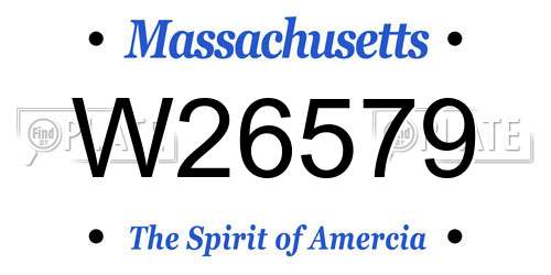W26579 Massachusetts License Plate