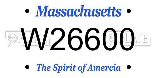 W26600 Massachusetts License Plate