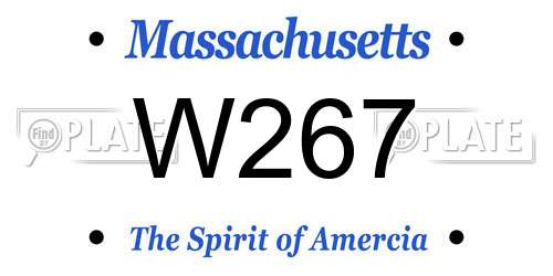 W267 Massachusetts License Plate