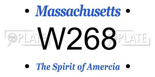 W268 Massachusetts License Plate