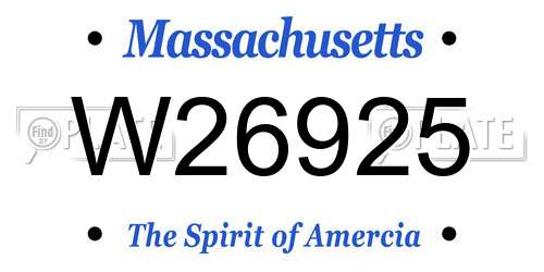 W26925 Massachusetts License Plate