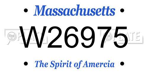 W26975 Massachusetts License Plate