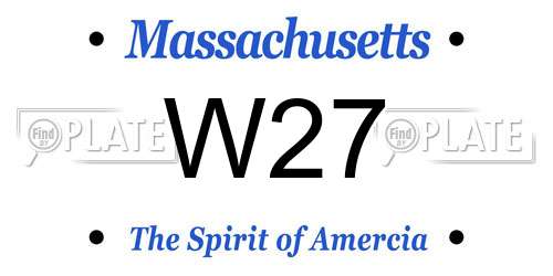 W27 Massachusetts License Plate