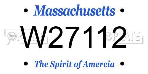 W27112 Massachusetts License Plate