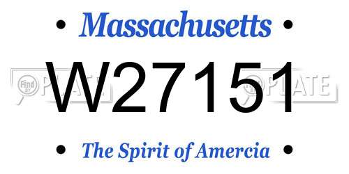 W27151 Massachusetts License Plate