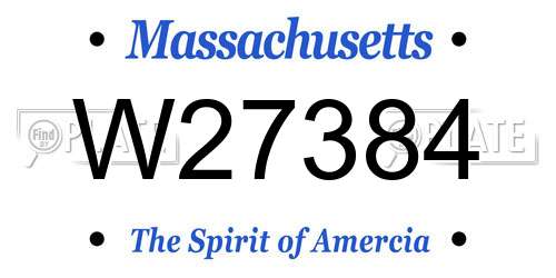 W27384 Massachusetts License Plate