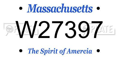 W27397 Massachusetts License Plate