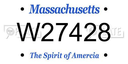 W27428 Massachusetts License Plate