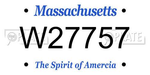 W27757 Massachusetts License Plate
