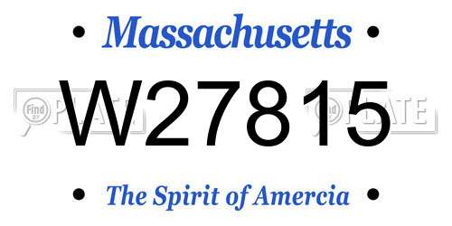 W27815 Massachusetts License Plate