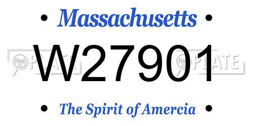 W27901 Massachusetts License Plate