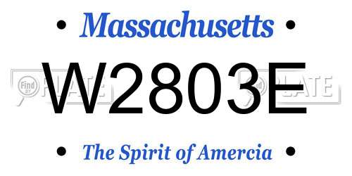 W2803E Massachusetts License Plate