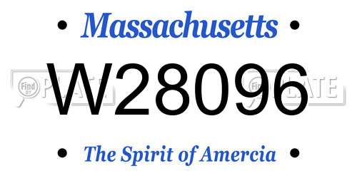 W28096 Massachusetts License Plate
