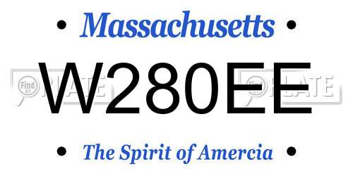 W280EE Massachusetts License Plate