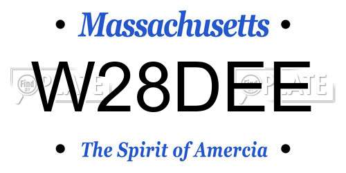 W28DEE Massachusetts License Plate