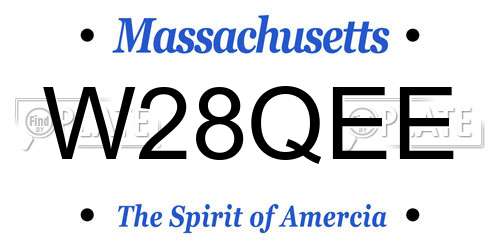 W28QEE Massachusetts License Plate