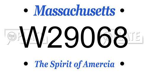W29068 Massachusetts License Plate