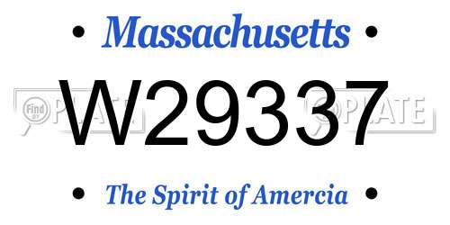 W29337 Massachusetts License Plate