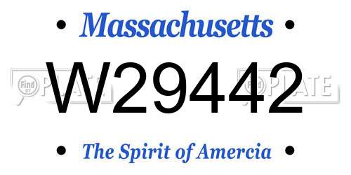 W29442 Massachusetts License Plate