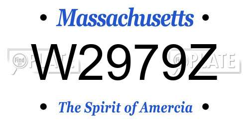 W2979Z Massachusetts License Plate