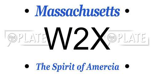 W2X Massachusetts License Plate