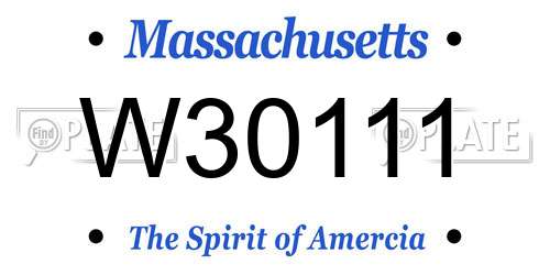 W30111 Massachusetts License Plate