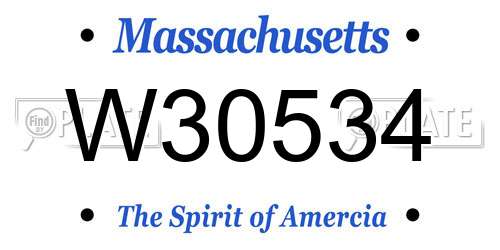 W30534 Massachusetts License Plate