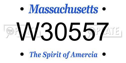 W30557 Massachusetts License Plate