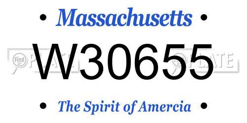 W30655 Massachusetts License Plate
