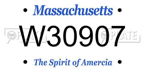 W30907 Massachusetts License Plate