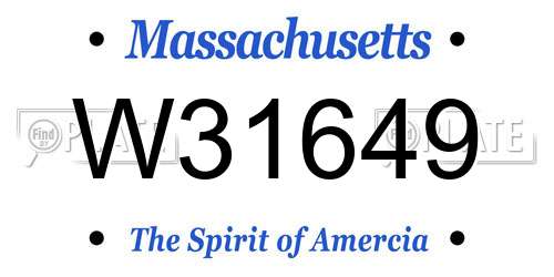 W31649 Massachusetts License Plate