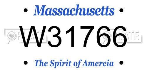 W31766 Massachusetts License Plate