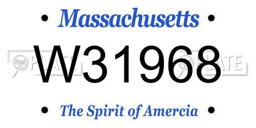 W31968 Massachusetts License Plate