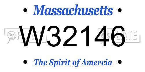 W32146 Massachusetts License Plate