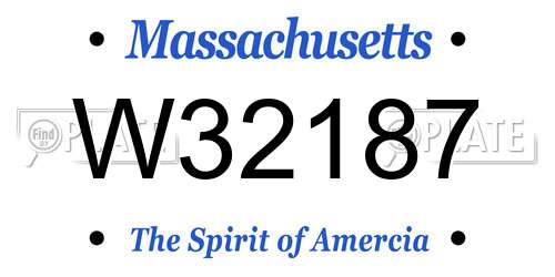 W32187 Massachusetts License Plate