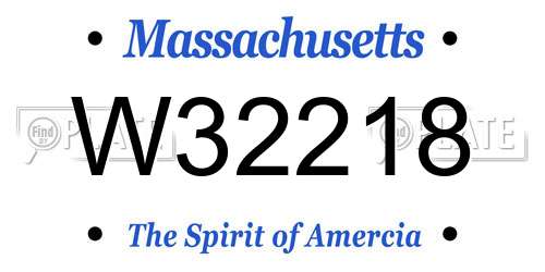 W32218 Massachusetts License Plate