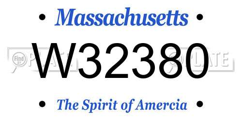 W32380 Massachusetts License Plate