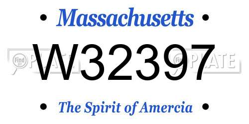 W32397 Massachusetts License Plate