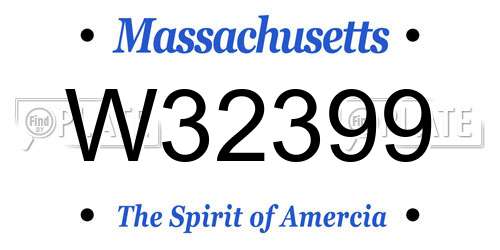 W32399 Massachusetts License Plate