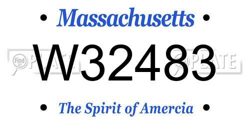 W32483 Massachusetts License Plate