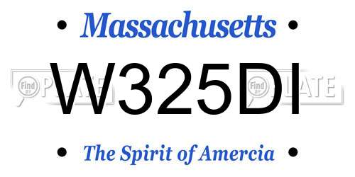 W325DI Massachusetts License Plate