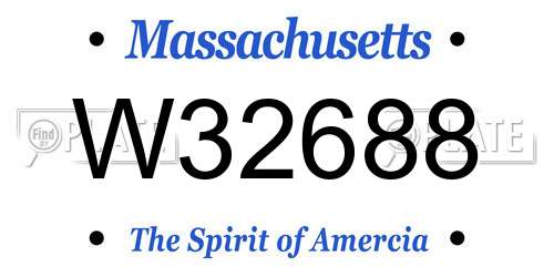 W32688 Massachusetts License Plate