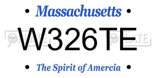 W326TE Massachusetts License Plate