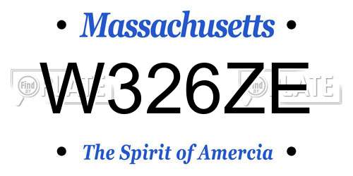 W326ZE Massachusetts License Plate