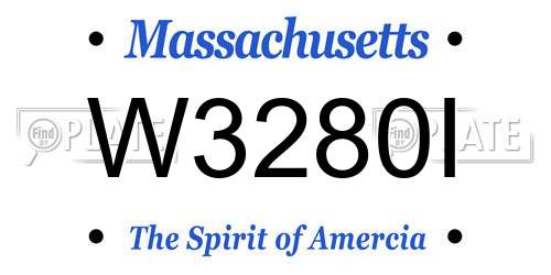 W3280I Massachusetts License Plate