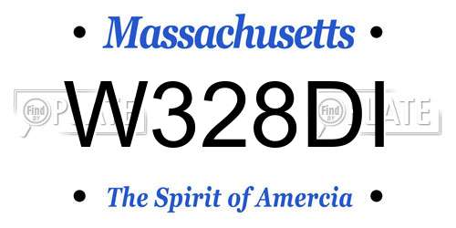 W328DI Massachusetts License Plate