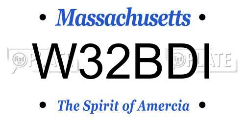 W32BDI Massachusetts License Plate